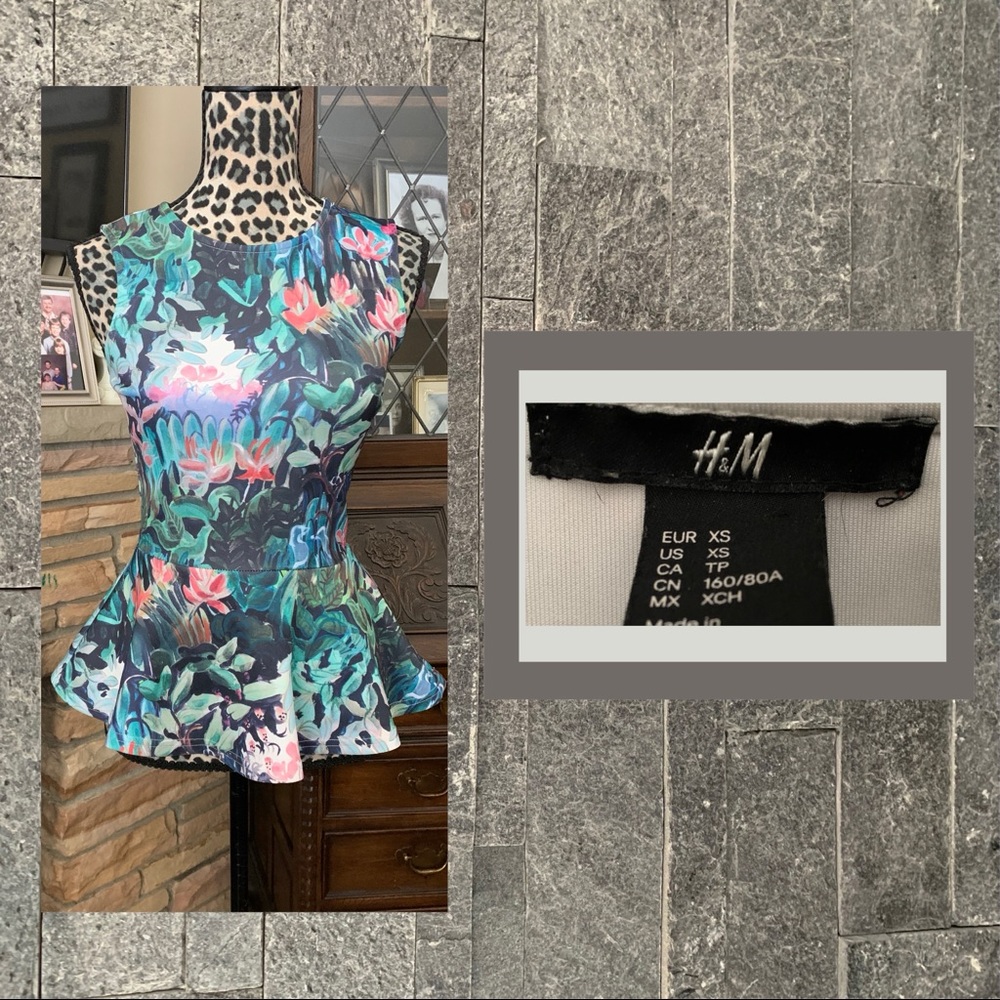 H&M Floral Peplum Top